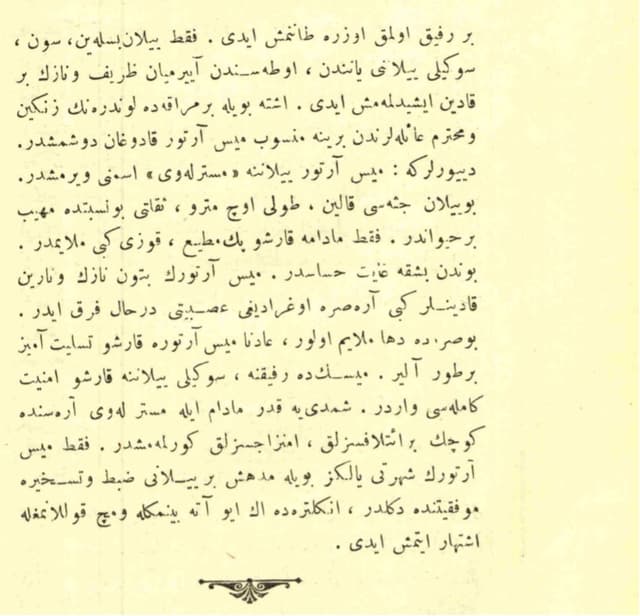 -O halde bir gece bile geçirmemek için bu heves ve rağbete sebeb ne?
-Bunda anlaşılamayacak ne var? Sebebi:Bir yerde "Rejan"ın falan oyununa gittiniz mi! diye sorarlarsa gitmedim diye mahcub olmamak, "gittim" diye bilip böbürlenmek. görseli